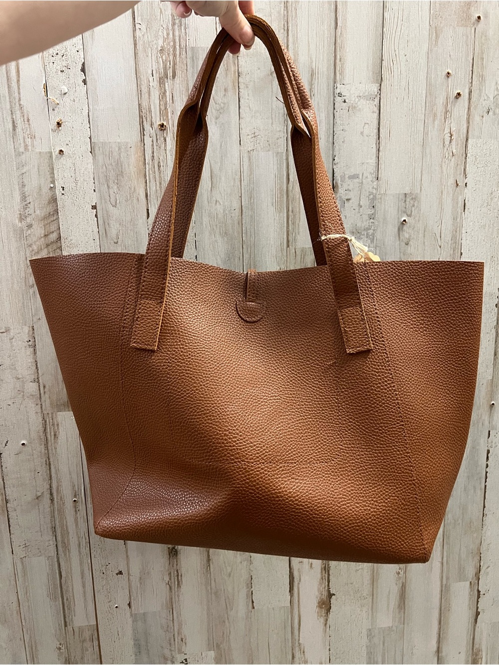 Tanger Brown Tassel Leather Tote Bag - Picture 2 of 3